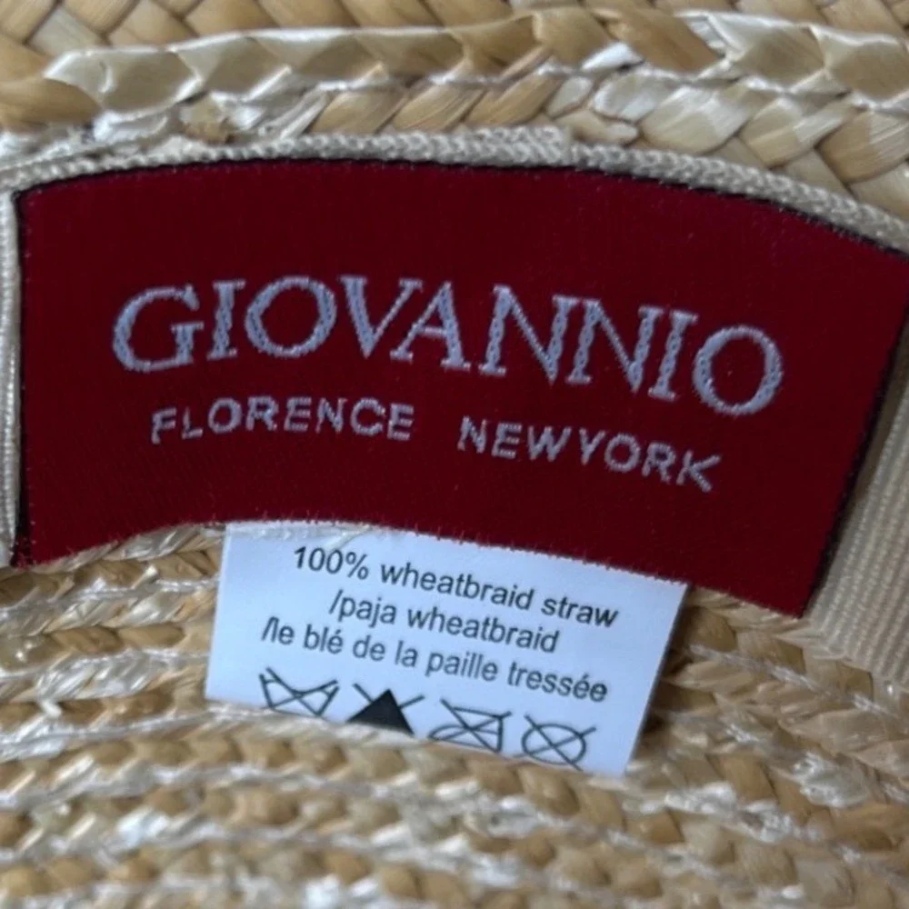 Coastal‎ Straw Sun Hat Wide Brim Wheatbraid Woven Giovannio OS